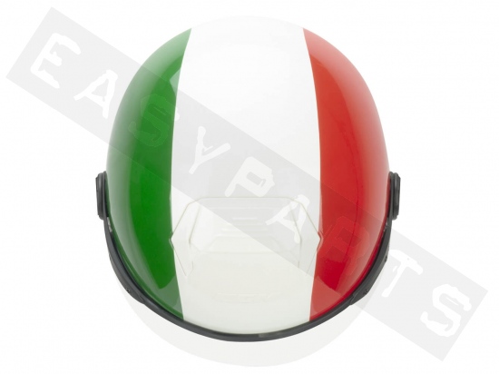 Helm Demi Jet CGM 167I FLO ITALIA wit/groen/rood (gevormd vizier)